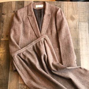 Vintage herringbone tweed, Pendleton skirt suit